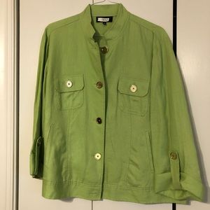 Jones New York lime green linen jacket